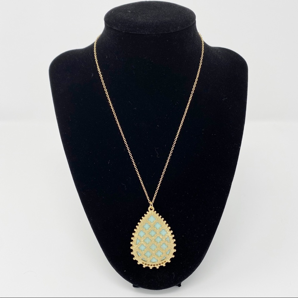 Gold and teal necklace